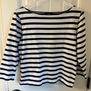 J Crew Navy Stripe Boatneck Tee